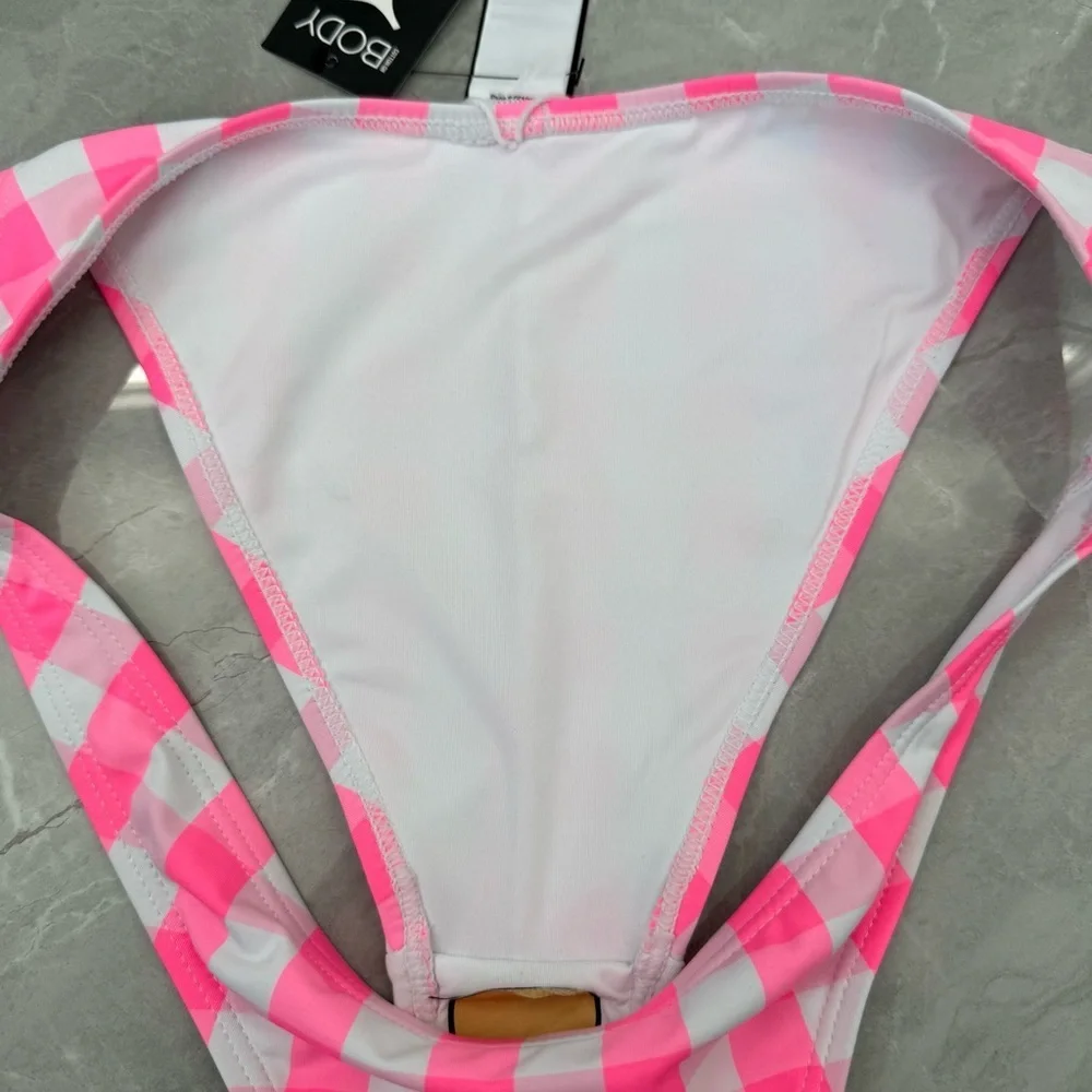 Women’s Cotton On Body High Side Brazilian Seam Bikini Bottom Checkered Swimsuit - Picture 6 of 14